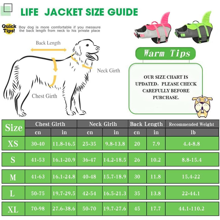 Жилет для плавання для собак Fragralley Hai, Ripstop, для плавання та катання на човні, жилет для собак з чудовою плавучістю та рятувальною ручкою (Medium, Рожевий-Hai)