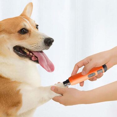 Електричний триммер для собак та котів, 5 швидкостей, акумуляторний, професійний, для догляду за кігтями, помаранчевий