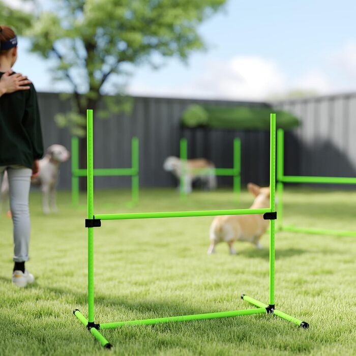 Набір для дресирування собак PawHut Agility: комплект обладнання з 12 конусами (Зелений, 99x65x94 см)