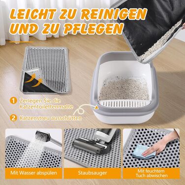 Килимок для котячого туалету Ondware, 117.8 x 66 см, двошаровий, водонепроникний (сірий)