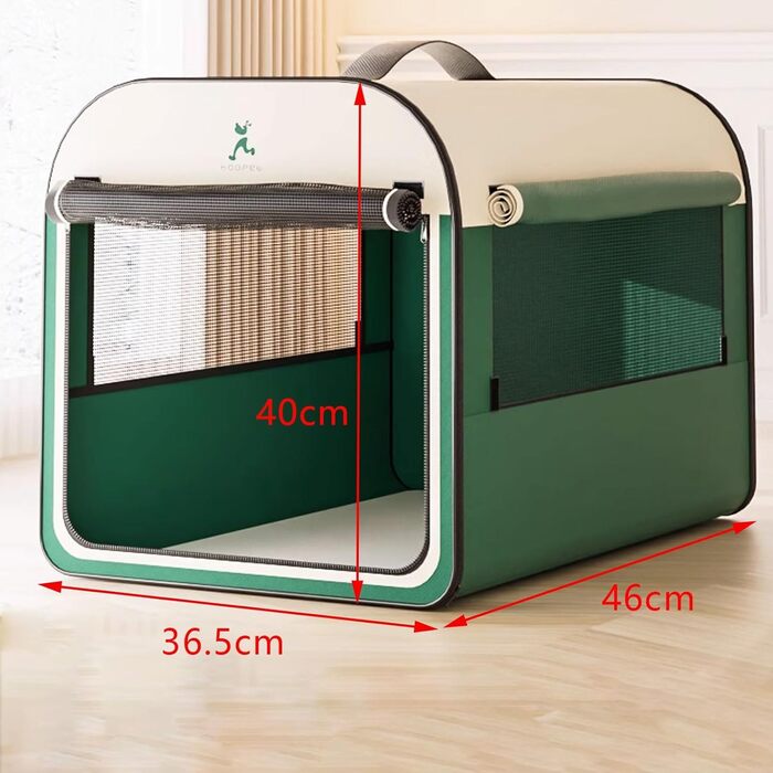 Транспортна сумка для собак, переноска для авто, дорожній аксесуар для тварин з ролетним вікном, Oxford-тканина, складана, дихаюча, міцна (46 x 36.5 x 40 см)