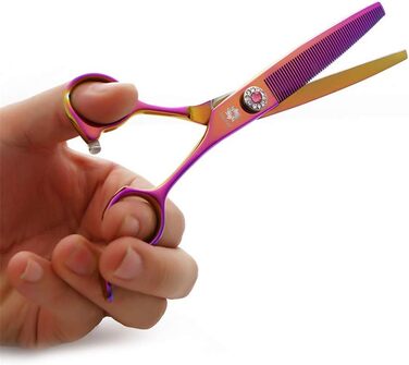 Професійна витончена ножиця для грумінгу тварин 6,5 дюймів, нержавіюча сталь, фіолетовий колір