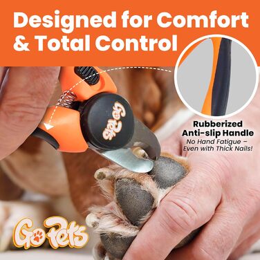 Гострі нігтики для собак та котів GoPets: безпечний інструмент для стрижки з пилочкою, для великих, середніх та малих порід