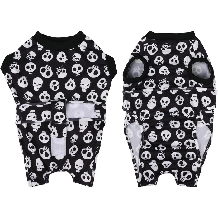 Комбінезон для собак та котів CuteBone Skulls післяопераційний, середній, для захисту ран, SSF05M-DE