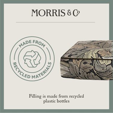 Матрац для собак Rosewood x Morris & Co. великого розміру, бордовий колір, товсте наповнення, неслизьке дно, можна прати, з принтом William Morris (Acanthus), середній розмір