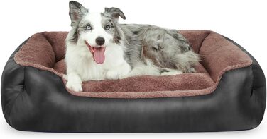 Ортопедичне ліжко для собак середніх порід, зручне, миюче, з неслизьким дном, чорного кольору, 79 x 59 x 18 см