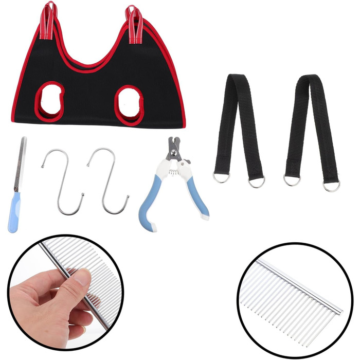 Гамак для грумінгу собак і котів JUMPLAWN: догляд за кігтями, миття, комфорт. Набір для грумінгу з щіткою та стрижкою.