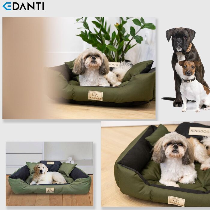 Персоналізоване ліжко-подушка для собак та котів з іменем. Розміри L-XL (130x105 см), колір зелений