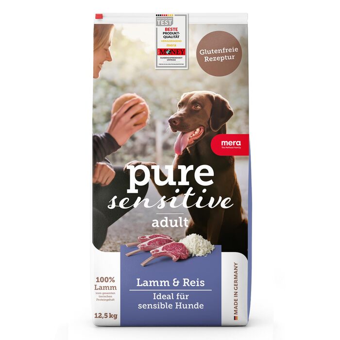 Сухий корм для собак MERA Pure Sensitive з ягнятиною та рисом, 12.5 кг