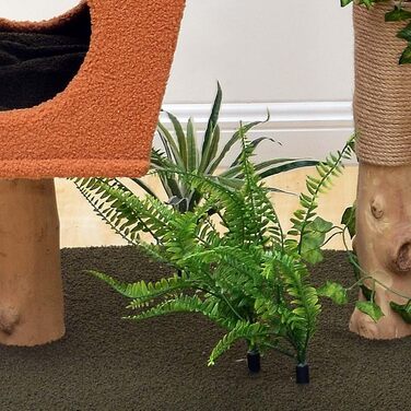 Котячий будиночок та кігтеточка Fudajo з декором у вигляді лап, 154 см: будиночок, стійка, іграшки для котів