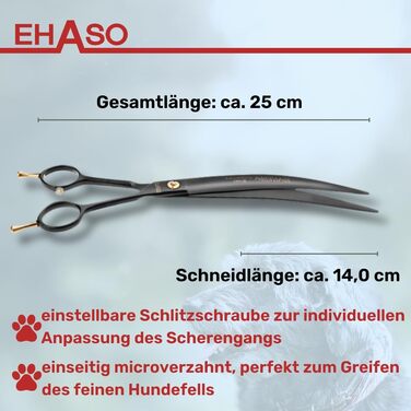 Ножиці кухонні EHASO Revolution Black Schere Titanium 25 см, вигнуті, японські