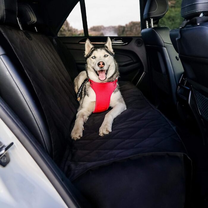 BarksBar водонепроникний чохол для автосидіння для тварин XL, чорний, з анкером, для авто, вантажівок та SUV, не ковзає