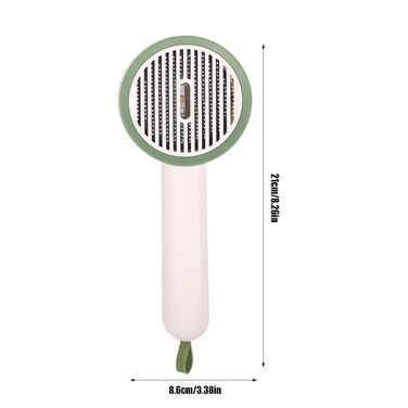 Гладка щітка для котів та цуценят - вичісувальний гребінь проти випадання шерсті, портативна щітка з кнопкою розплутування для довгошерстих котів