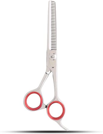 Професійна ножиця для филирування з гачком, 15.2 см, з регулюванням напруження, нержавіюча сталь, для текстурування волосся, з кільцями для пальців