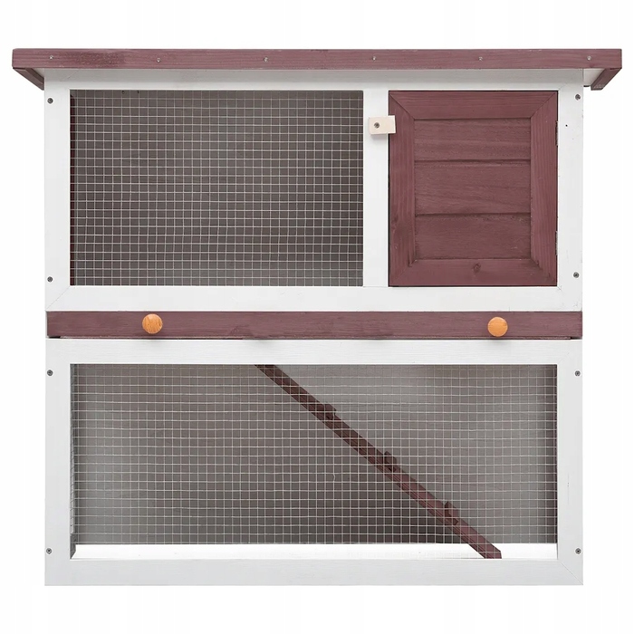 Будиночок для кроликів 90x45x80 см, коричнево-білий
