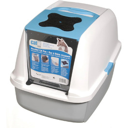 Туалет для котів Catit 50701 з кришкою, великий, 57x46.5x39 см, білий/сірий/блакитний