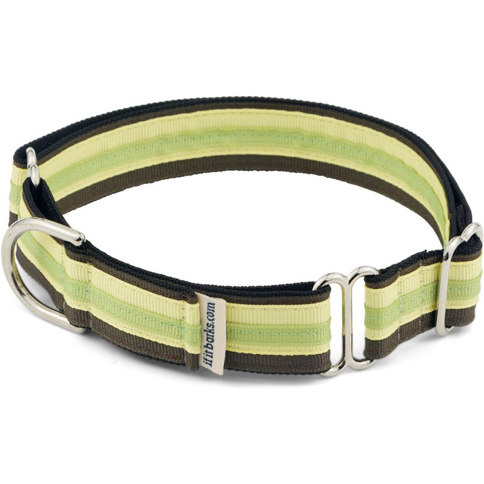 Якщо гавкає Martingale нашийник для собак, нейлоновий, регульований, 2,5 см, середній (38-56 см), Key Lime Pie, вироблено в США