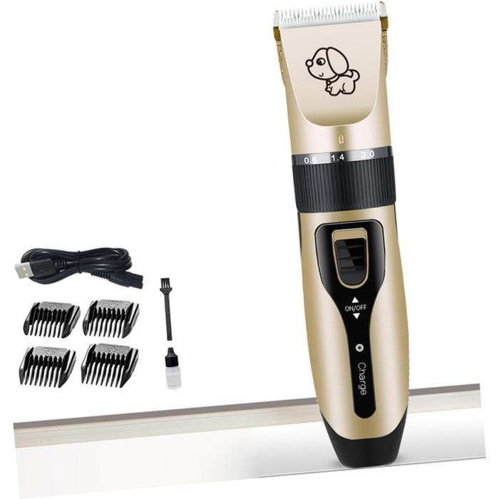 Електрична машинка для стрижки шерсті тварин Hemobllo - бездротова, з регулюванням, 5 насадок для собак та котів