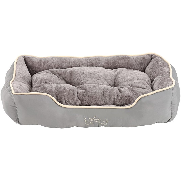 Лежак для собак і котів Dehner Sammy, 90x70x20 см, поліестер, сірий