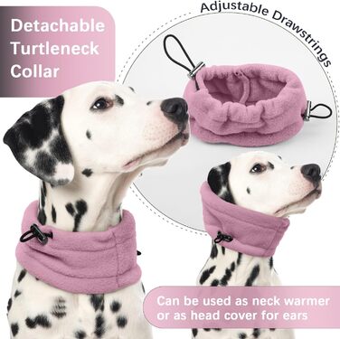 Флісовий теплий одяг для собак: куртка, светр з коміром-гетром, зимовий одяг для собак (Рожевий, M)