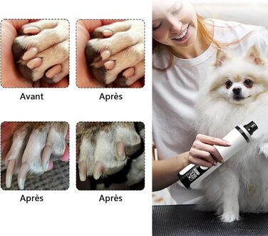 Електричний триммер для собак, котів та інших тварин з напилком, 2 LED-ліхтарики, 3 швидкості, безпечний