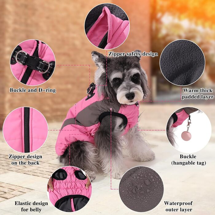 Тепла зимова куртка для собак, Kate Weather, вітронепроникна, світловідбиваюча, флісова, з отвором для шлейки, тепла флісова жилетка для собак, розмір X, куртка для собак на блискавці, зимовий костюм для собак, зелений (XX-Large, рожевий)