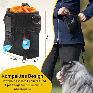 Сумка для ласощів для собак Hundefreund | Зручна сумка для тренувань з 4 відділеннями (14 x 11 x 4 см)