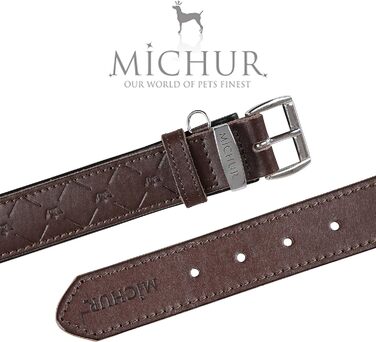 MICHUR нашийник для собак з натуральної шкіри, коричневий, різні розміри