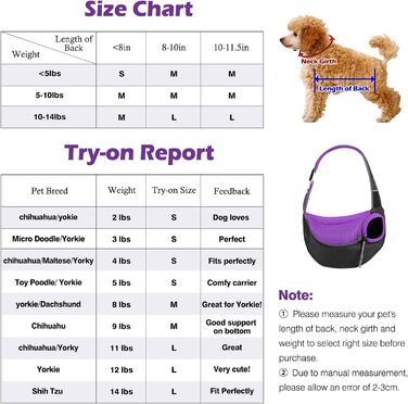 Сумка-переноска для собак Pawaboo з кишенею для рук, регульована, для прогулянок на відкритому повітрі - чорна (Purpurschwarz, S)