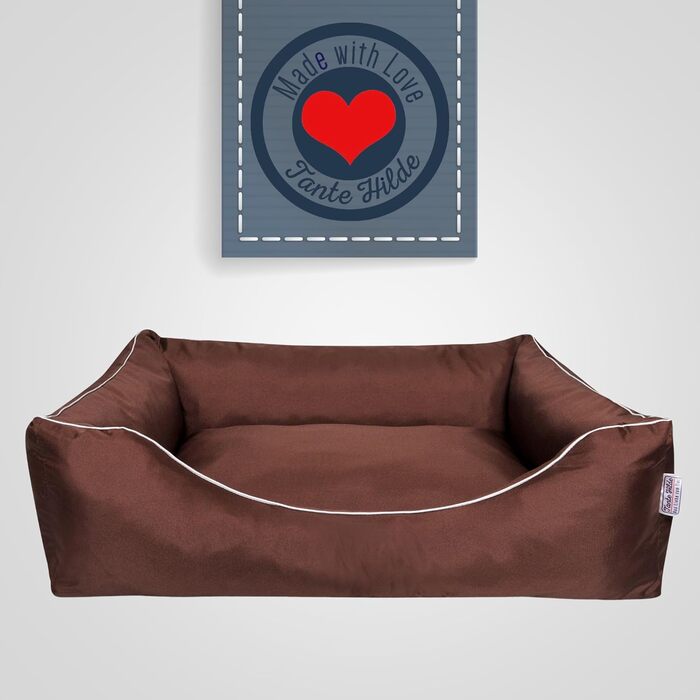 Танте Гільде лежанка для собак Нордерней XXXL (120x90x25) Колір: Коричневий – Миється, Міцна та Зручна лежанка для собак & Кошик для собак різних розмірів – Ідеально для великих собак, наприклад, німецька вівчарка, Ріджбек. Розміри: 120 x 90 x 25 см