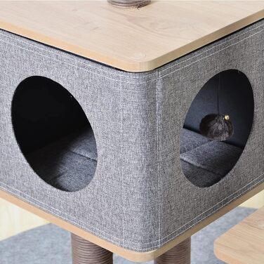 Дряпак для котів PetPals, трирівневий, з масажером, з ДСП, сірий