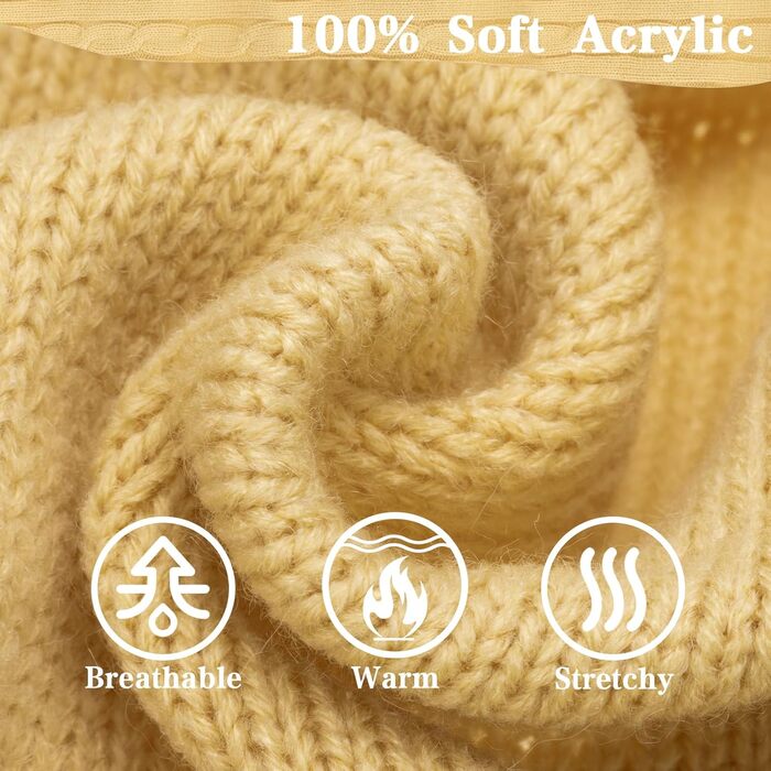 Пуловер зимовий для собак та котів PUPTECK, кремовий, L (Обхват грудей 40 см, довжина спини 40 см)