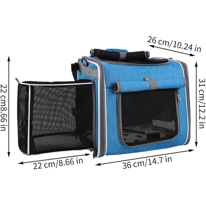 Велосипедний кошик для собак - транспортна сумка, рюкзак, вентильована переноска для вигулу, подорожей, кемпінгу та походів