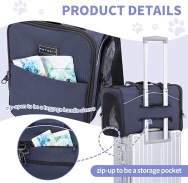 Транспортна сумка Petsfit для котів та собак | Авіапереліт, автомобіль, поїзд | Маленька, синьо-блакитна