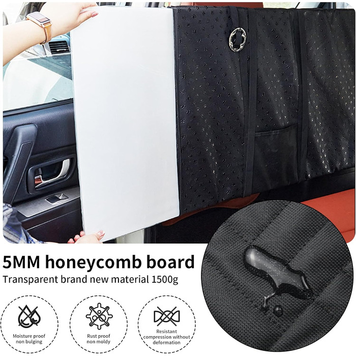 Автомобільний чохол на сидіння для собак, заднє сидіння, подовжувач, жорстка основа, знімний та пральний, водонепроникний, антиковзаючий, з сіткою та кишенею для зберігання, для авто, вантажівки, SUV