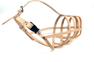 Шкіряна нашоломка для Бультер'єрів та собак з короткою мордою L&J Pets (BT0, Natural)