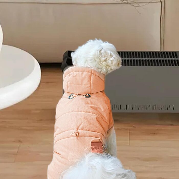 Тепла зимова куртка для собак, флісова худі для маленьких собак, одяг для собак на холодну погоду (Помаранчевий, 2XL)