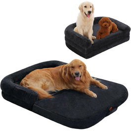 PAWZ Road лежанка для собак великих порід, ортопедична з memory foam, XL 138 см, знімний чохол