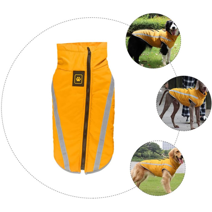 Водонепроникний дощовик для собак, жовтий, 55x68 см - дощовик для маленьких собак та цуценят
