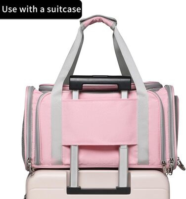 Трансформер для перевезення котів та маленьких собак, схвалений авіакомпаніями, рожевий, розкладний