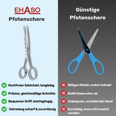 Преміум ножиці для грумінгу собак EHASO, 13 см, легкі, вигнуті | Японські ножиці для грумінгу, професійні