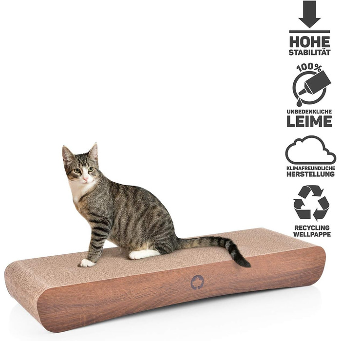 Картонний кігтеточка CanadianCat XXL 86x27x11,5 см з котячою м'ятою, деревна текстура