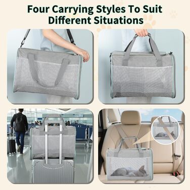 Транспортна сумка Cozary для кота/собаки: переноска для тварин, легка переноска-кошик з знімним підкладкою (44x30x30 см, сіра)