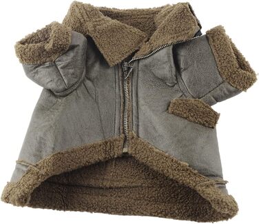 Зимова куртка для собак Pssopp з PU-шкіри, плюшевий підкладка, для маленьких, середніх та великих собак, для прогулянок на вулиці (XL, XL)