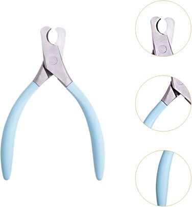 Ножиці для догляду за кігтями тварин, інструмент для стрижки кігтів, аксесуари для грумінгу, сталевий колір (блакитний)