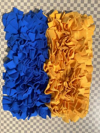 Міцна шнуркова килимок для собак великих порід, Max Stitch Design, 45 x 60 см, блакитний та жовтий кольори