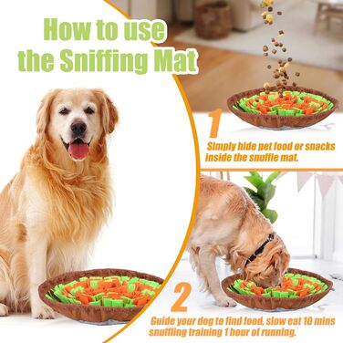 Килимок для собак, килимок для пошуку їжі, повільне годування, тренувальний килимок для цуценят, зелено-помаранчевий