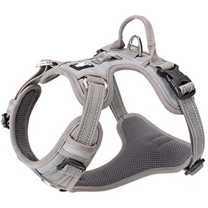 Шлейка для собак WINHYEPET Truelove No Pull TLH56512, сіра, розмір S, відбиваюча, регульована, м'яка, для прогулянок