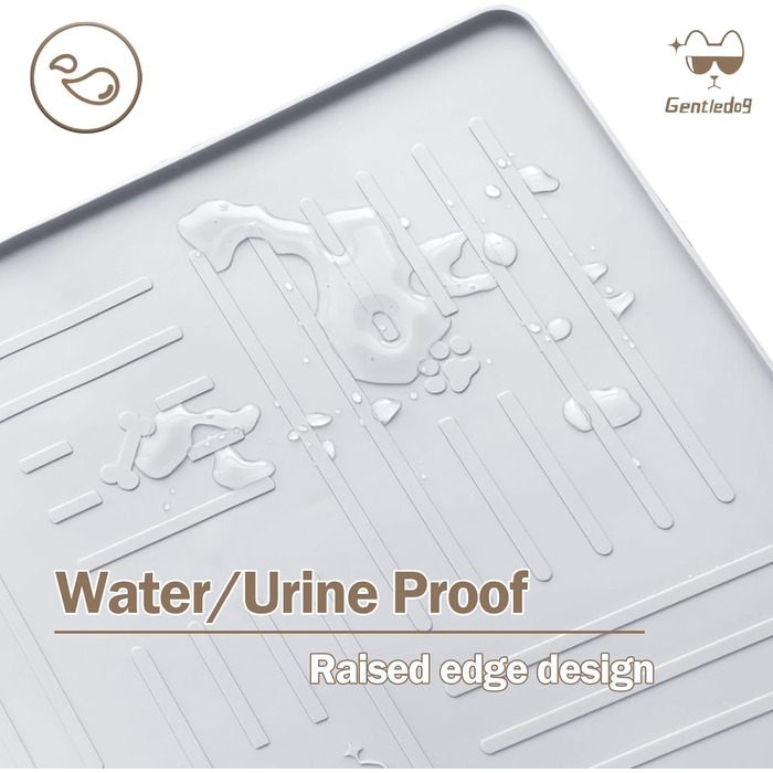Килимок для котячого туалету GentleDog, великий, силіконовий, 87,1 x 63 см, сірий, вологостійкий