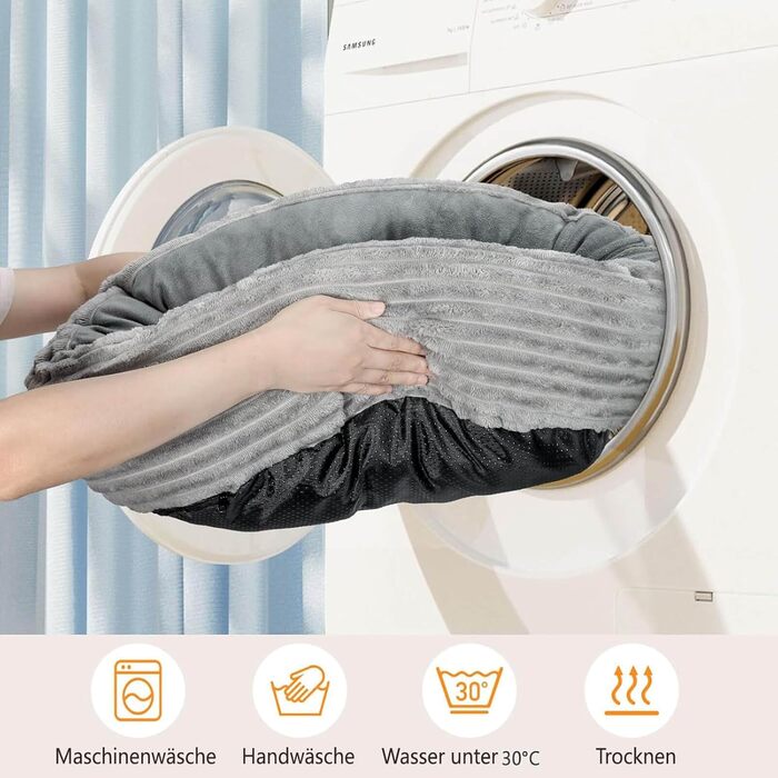 Підігрівальне ліжко для котів GDGZT, 50.8 см, миється, для дому, м'яке з підігріваючим килимком, у вигляді пончика для котів та маленьких собак